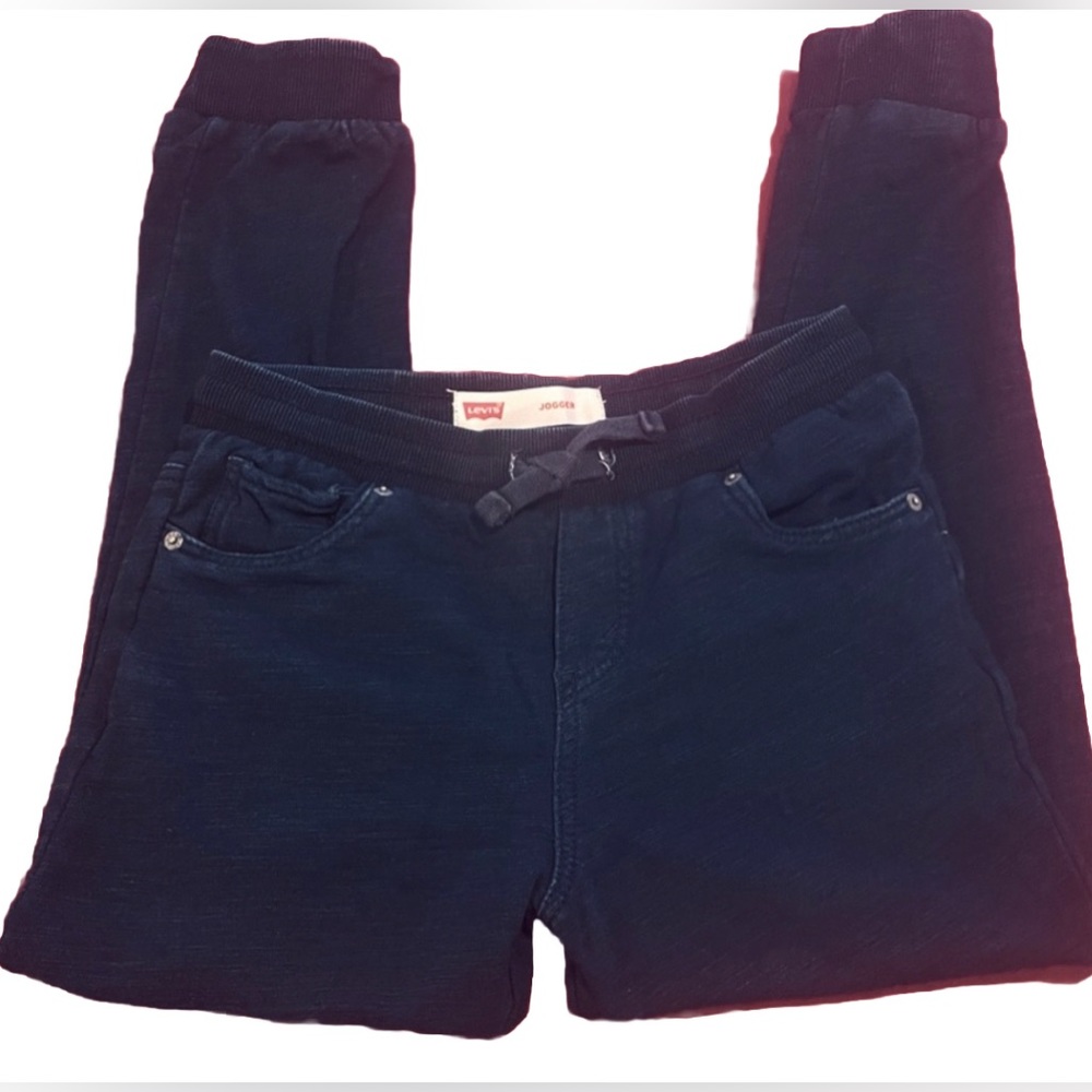 Levi’s Denim Joggers Girls Size 10-12 Dark Blue Soft Comfort Excellent Condition